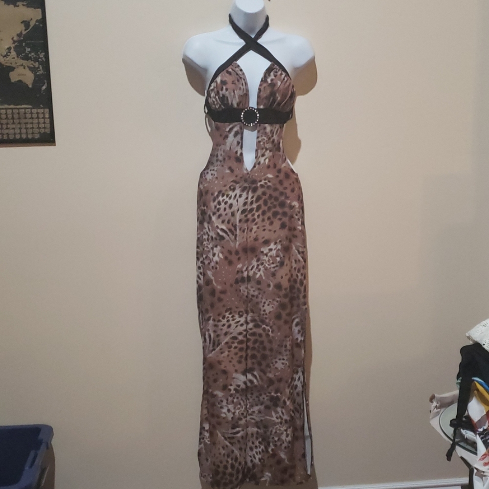 Cat Print Sexy Ball Gown